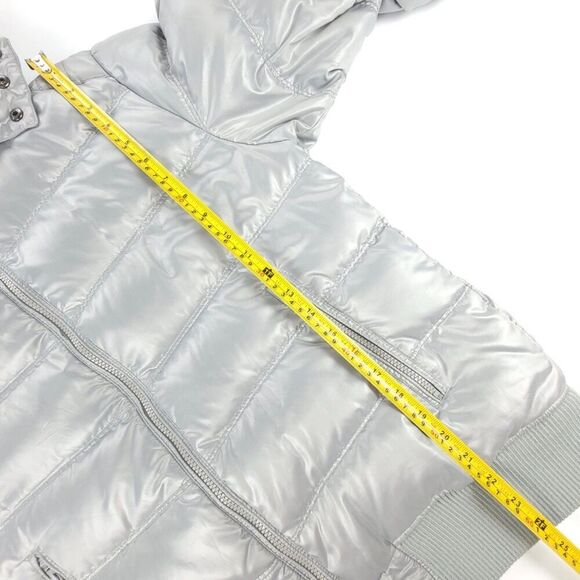 UNIQLO Gorpcore Metallic Silver Chrome Down Puffer Hoodie Jacket Parka Large - Picture 5 of 10